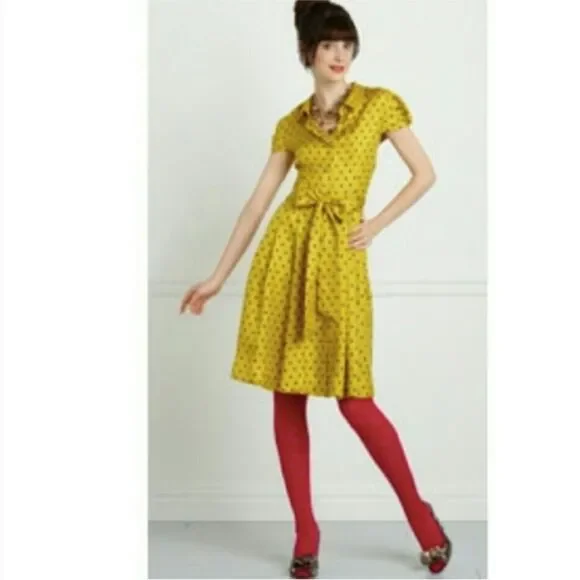 Kate Spade Beacon Hill Cassie Dress in Mustard Owl Print RARE - Picture 9 of 9